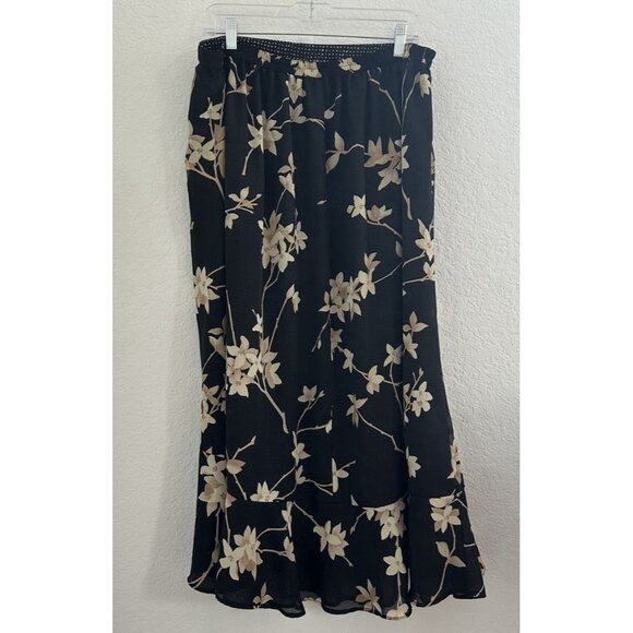 CJ Banks Skirt Womens 1X Reversible Floral‎ Dark Cottagecore Fairy Boho - Picture 2 of 12
